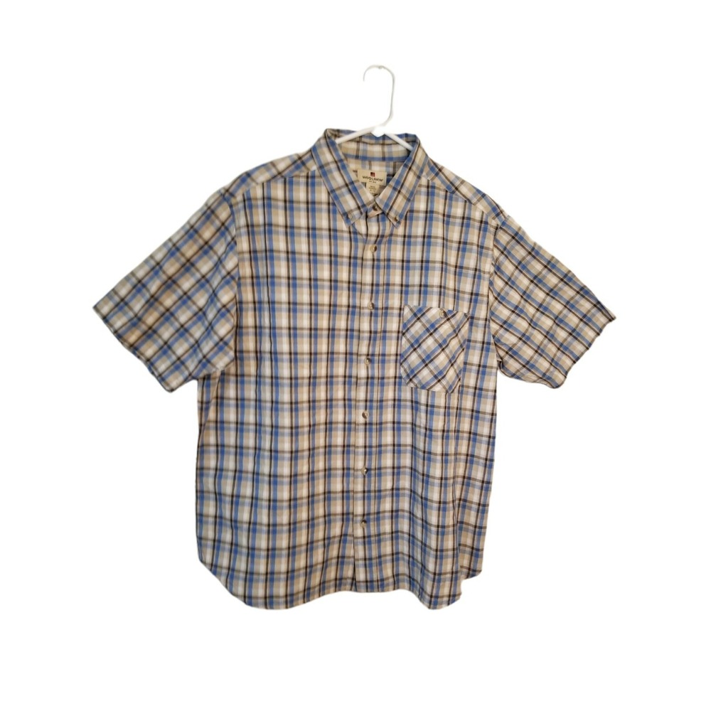 Woolrich Multicolor Plaid Short Sleeve Men's Shirt SIZE XL,PIT TO PIT 27 IN, NWT